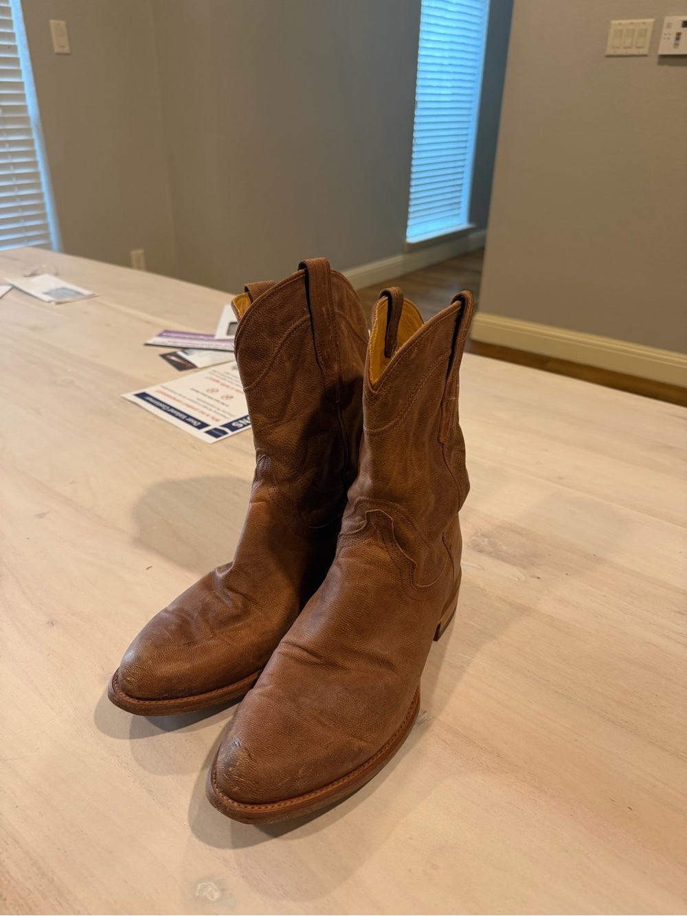 Tecovas Honey Tan Leather Cowboy Boots size 9D